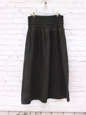 Old Navy Black High-Waisted Crinkle Gauze Smocked Maxi Skirt Size Medium